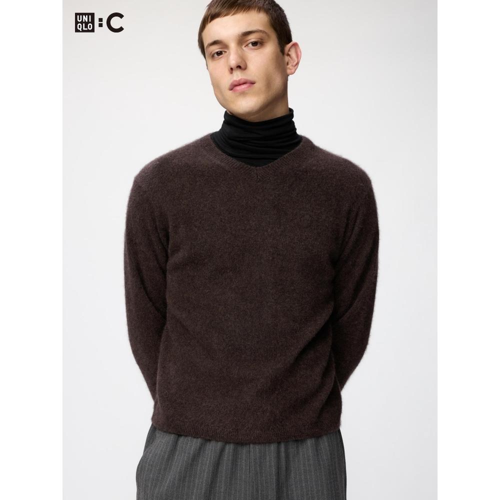 Uniqlo Fluffy Cashmere Relaxed V Neck Sweater