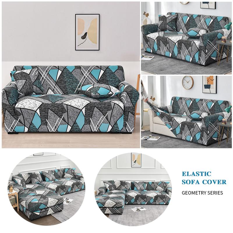 Square Lattice Printed Sofa Cover for Living Room Pet Kids Stretch Elastic Couch Cover for L shape Sectional Furniture Protector