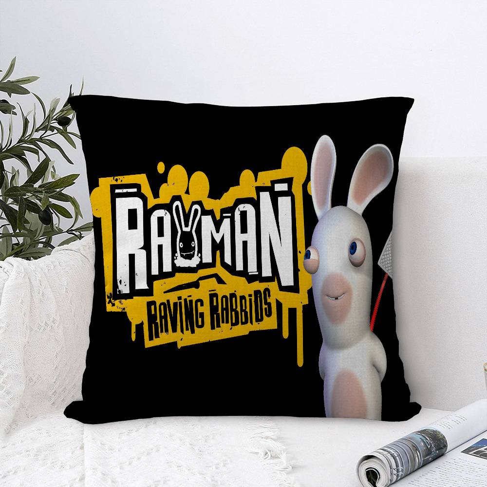 Classic Cartoon Raving Rabbid Pillow Cushion Cover Pillowcase Living Room Sofa Home Decor Customized