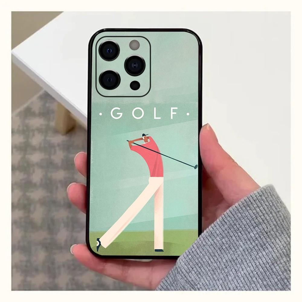 Modern Golf Phone Case For Apple iPhone 15,14,13,12,11,Pro,X,XS,Max,XR,Plus,Mini Soft Black Cover
