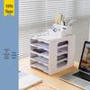 Desktop File Organizer with Storage Boxes and Book Stand