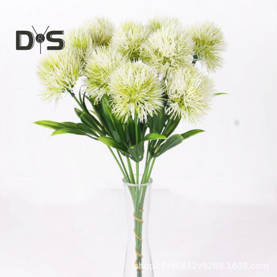 10 Bunches Simulated Dandelion Flower Ball Lifelike Odorless No Maintenance Silk Artificial Flowers for Home Hotel Decoration