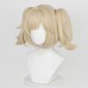 Gold Short Wig with Twin Perfect for and with Wig Perfect for Cultural and School Tail, Cosplay, Games, Disguises. Heat-Resistant Net. Halloween,