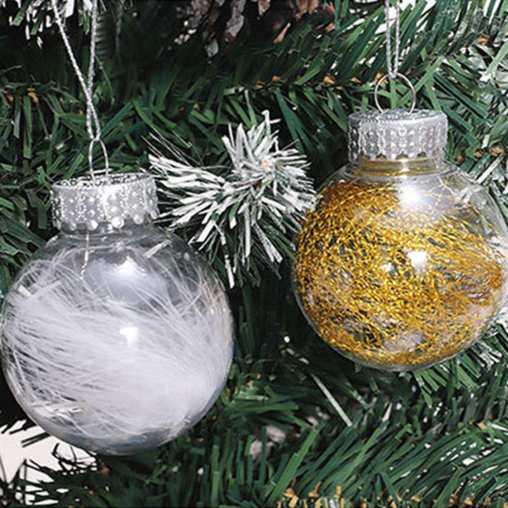 12pcs 6cm Transparent Christmas Balls PET Merry Christmas Tree Decor  Hotel Office Decor