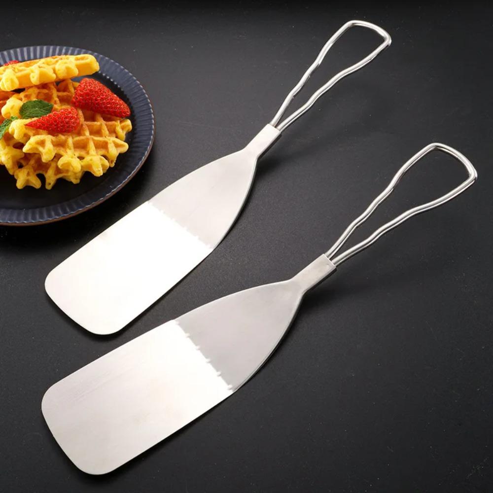 Rectangle Head Cake Spatula Silver Barbecue Shovel Pizza Turner Cooking Shovel Teppanyaki