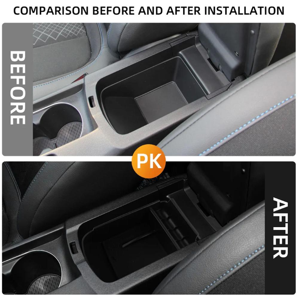 For Peugeot 308 2016 2017 2018 2019 ABS Car Armrest Storage Box Holder Central Control Tray  Accessories