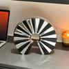 Ceramic Handicrafts Fan-shaped Ornaments Geometric Semi-circular Hollowed-out Sculpture Home Decoration Accessories
