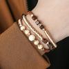 Bohemian Multilayer Woven Beaded Bracelet Handmade Wooden Jewelry For Travel Gift