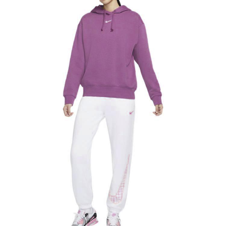 Nike Sportswear Collection Essentials Fleece Casual Hoodie Women Tops Purple DJ7669-507