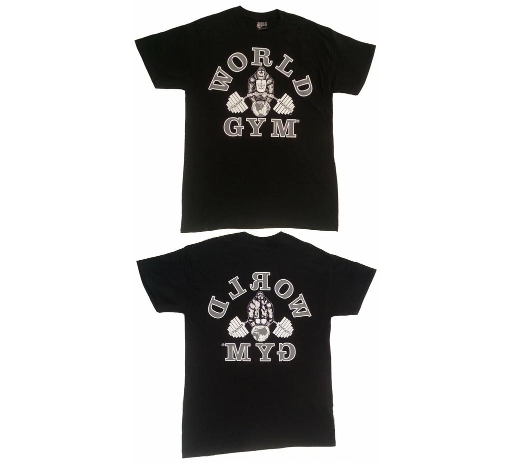 W100 World Gym Shirt Retro Gorilla Double-side Front & Back Print