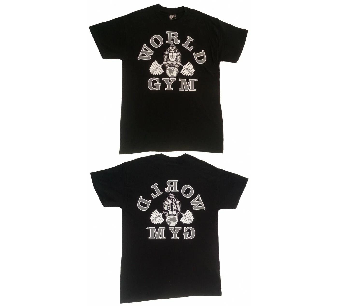 W100 World Gym Shirt Retro Gorilla Double-side Front & Back Print S