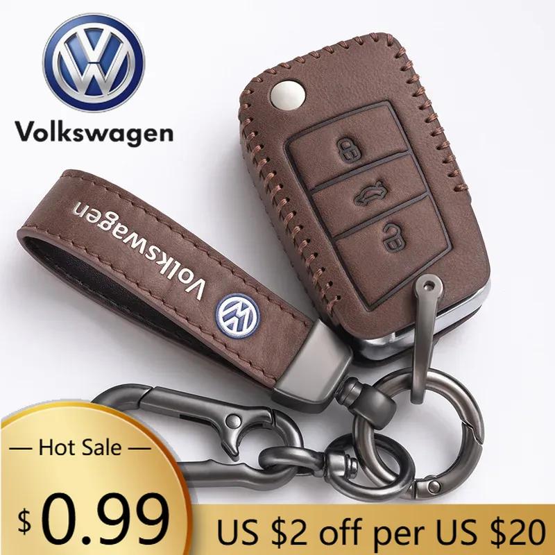 Für VW Volkswagen Jetta MK5 Golf VW Polo Golf 7/8 Echtes Leder Schlüsseletui Schnelle Aufregung Reiseführer Lingdu Erkundungsfahrzeug Ca