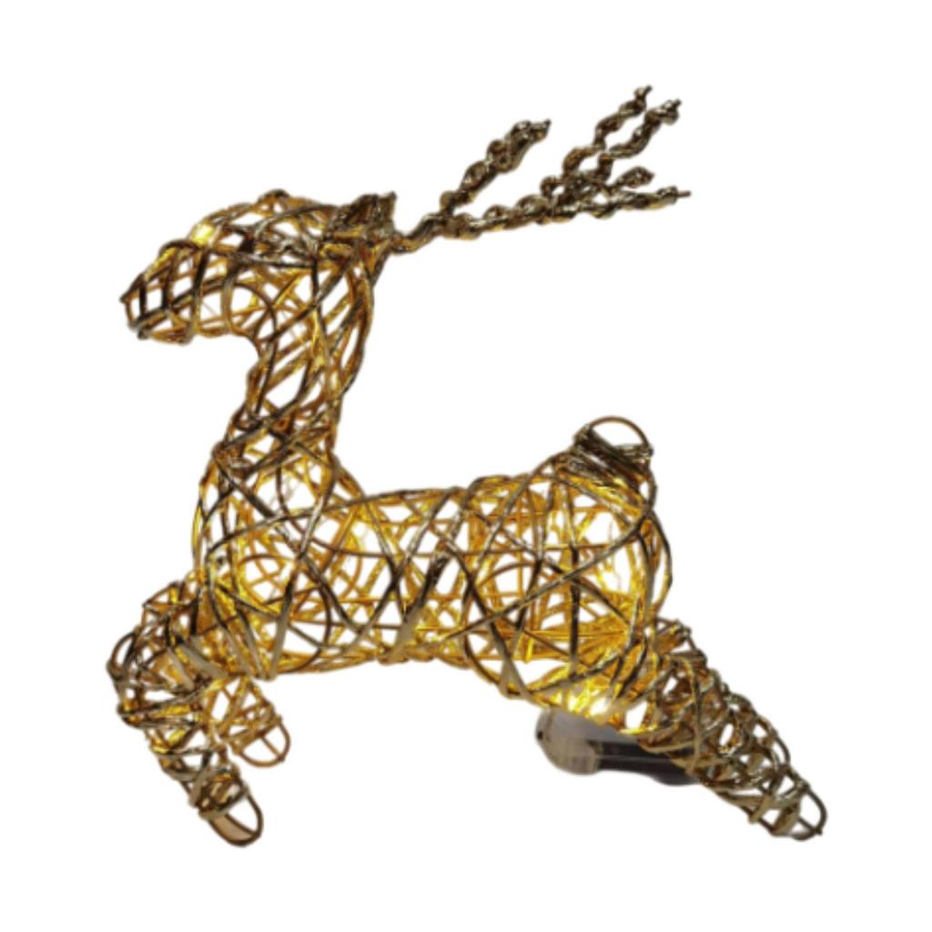 Christmas Luminous Elk Statue Iron Artwork for Bedroom Themed Party Holidays
