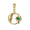 18K Gold-Plated Stainless Steel Necklace with Natural Stone Star, Moon & Sun Pendant