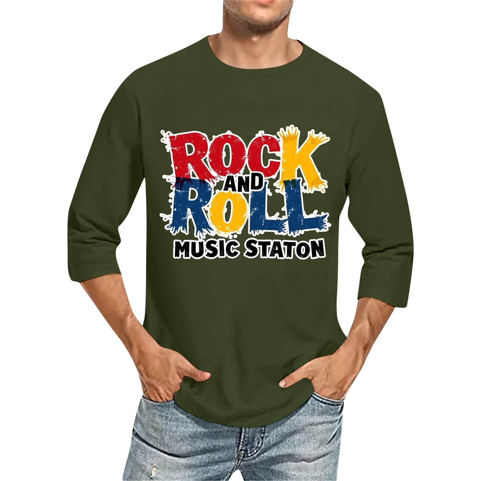 

Мужская повседневная модная футболка с круглым вырезом и рукавом три четверти L