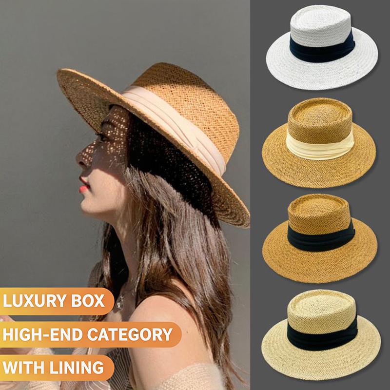 High-Quality Wide-Brimmed Panama Straw Hat For Beach Trips Summer Sun Protection Hat