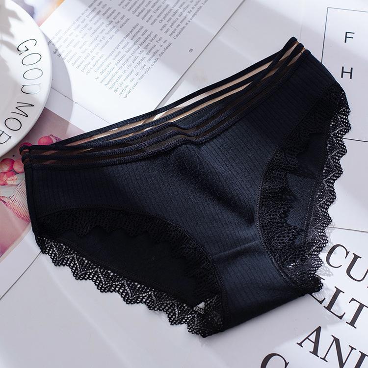 Women's Seamless Solid Color Lace Briefs Sexy Soft Japanese Style New Underwear