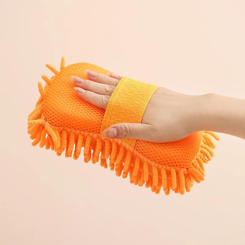Car Wash Microfiber Chenille Sponge Care Washing Brush Thick Pad Household Cleaning Wash Towel Auto Gloves Styling Accessories