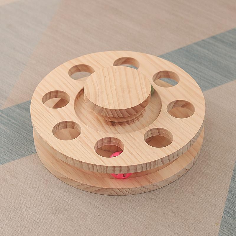 New Pet Solid Wood Carousel Cat Toys Teasing Cats Since Hi Sisal Claw Grinding Teasing Toys Cat Scratching Board Pet Supplies