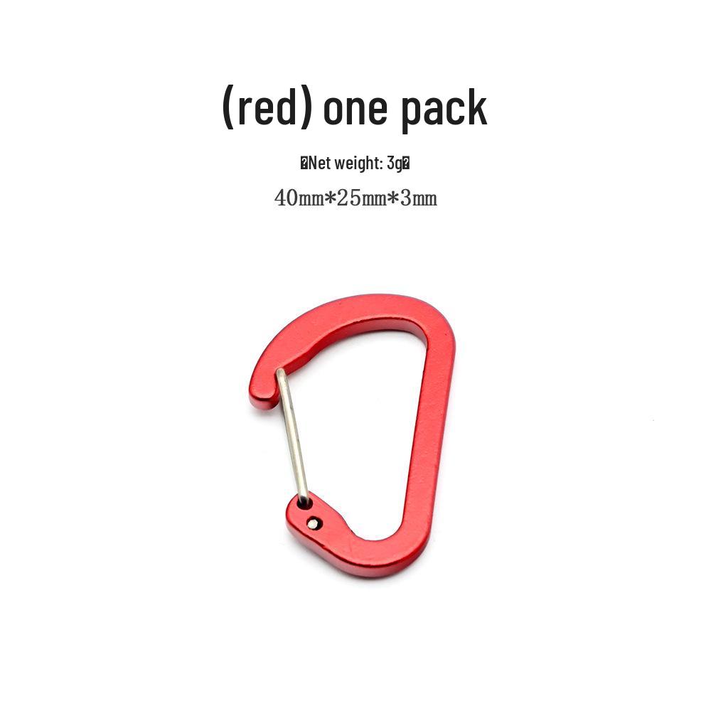 Multi-functional Aluminum Carabiner Keychain Hook for Outdoor Gear and Water Bottles красный