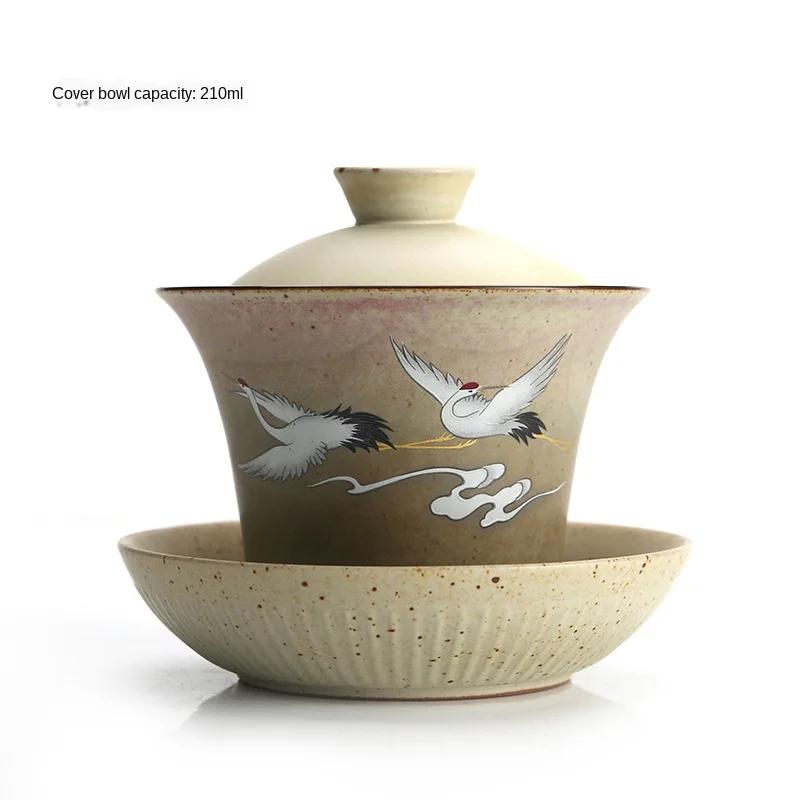 

Vintage Ceramic Gai Wan Cha Large Number King Kung Fu Tea Anti-Scalding Tea Sancai Bowl A Single Home Sopera De Ceramica Gaiwan