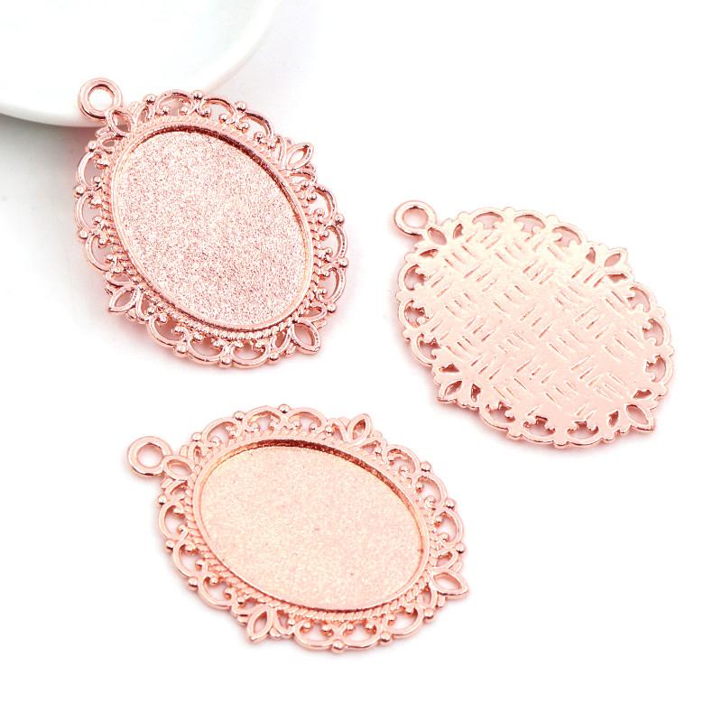 10 Stück 18x25mm Innenmaß 8 Farben Vintage Stil Cameo Cabochon Basis Fassung Anhänger Halskette Schmuckzubehör