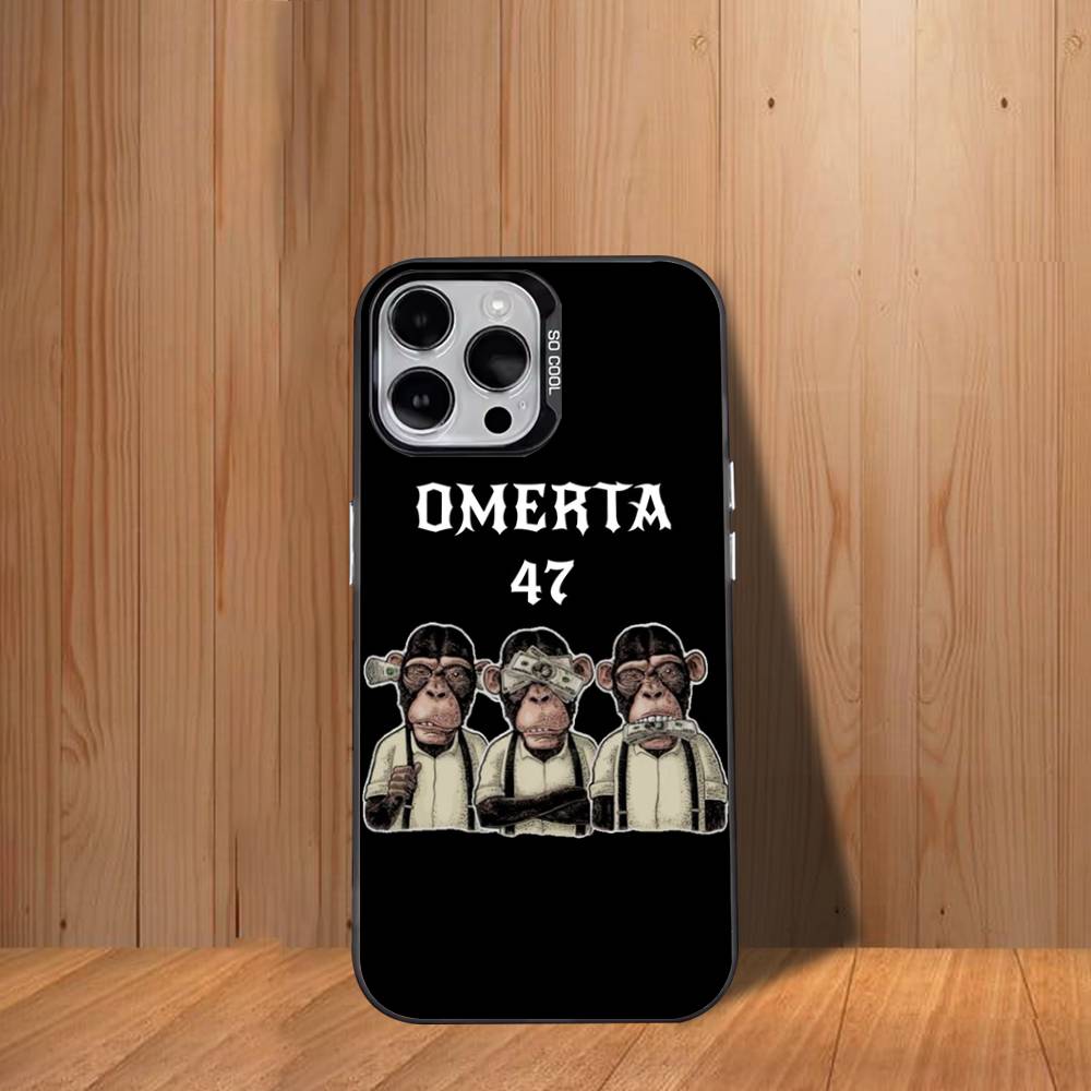 O-Omerta M-Maes 47 Phone Case For iPhone 17,16,15,14,13,12,11,Mini,Pro,SE,MAX White Matte Shockproof Cover