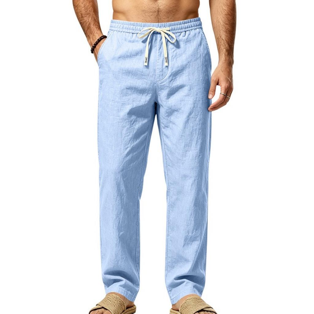 Men's Casual Striped Drawstring Pants, Breathable Lightweight for Summer Everyday Wear