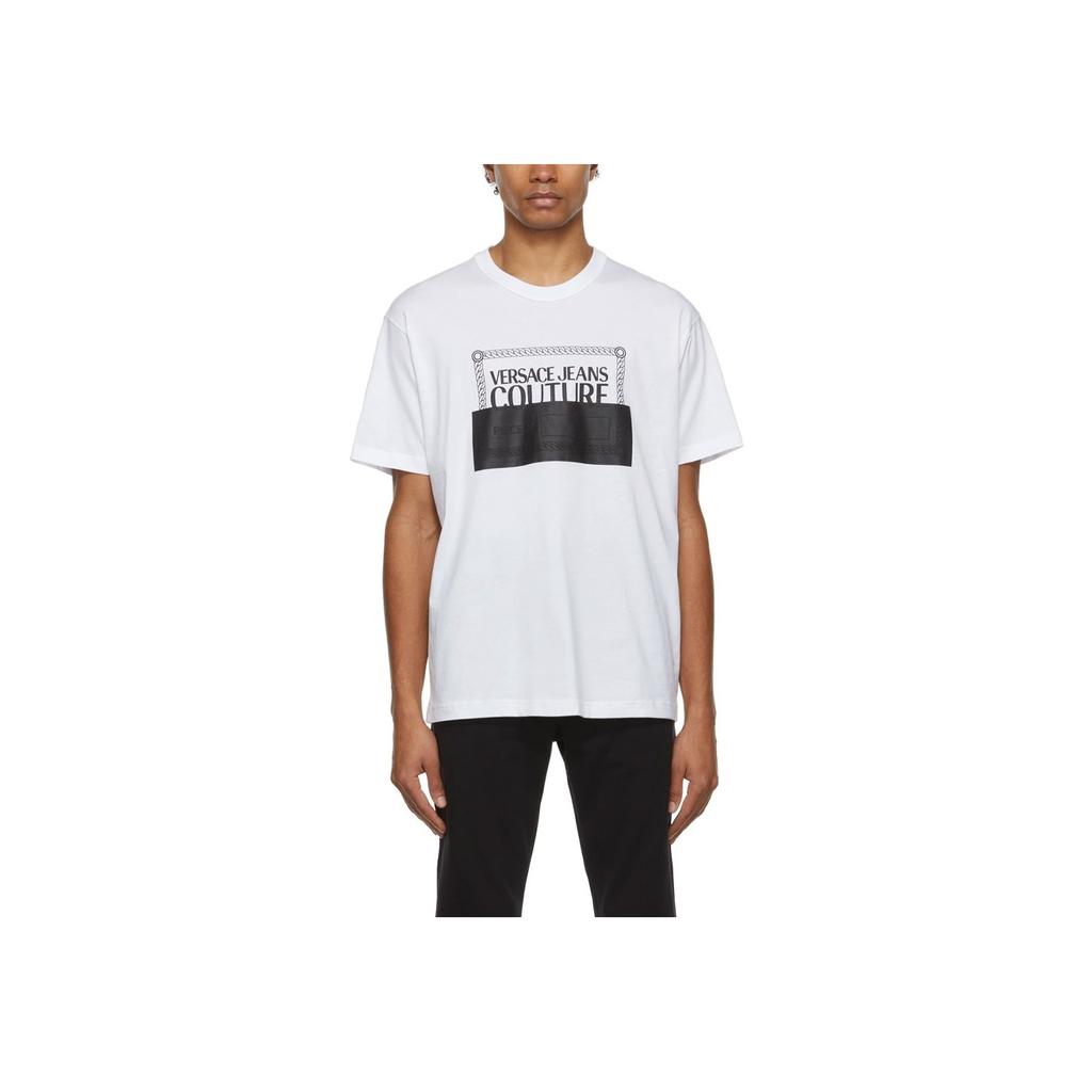 Versace Round Neck Logo Print Short Sleeve T-Shirt Men Tops 72GAHP0-3CJ00P-21003