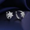 Fine Jewelry 925 Sterling Silver Earrings Inlaid with Zircon Crystal Flower Earrings Charm Jewelry for Women Gift Engagement