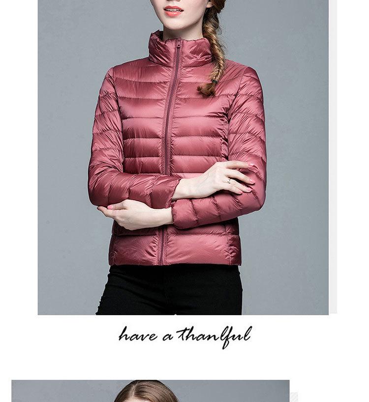Korean Style Women's Lightweight Slim Fit Down Jacket - Stand Collar, Short, Plus Size, Autumn/Winter