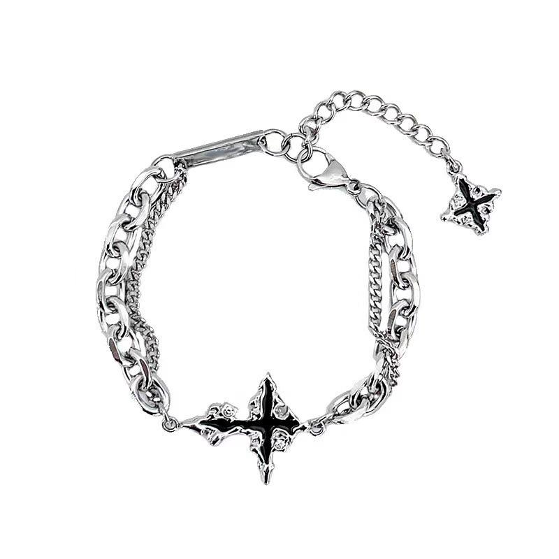 European-American Dark Cross Necklace: Men's Titanium Steel, Stylish Hip Hop Accessory