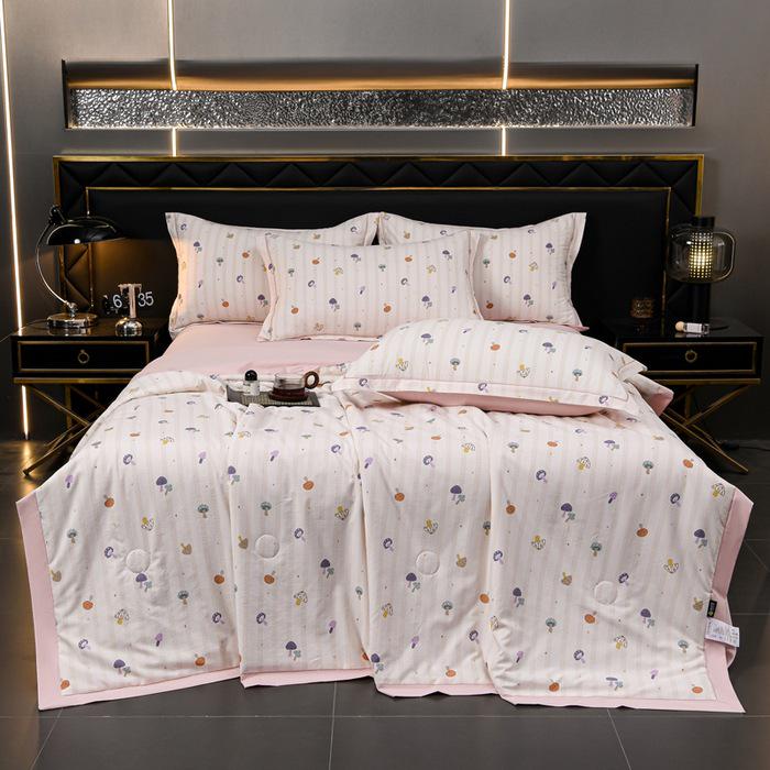 Washable Tencel Summer Cool Quilt Set - Silk, Thin, Perfect for Napping or Air Conditioning.