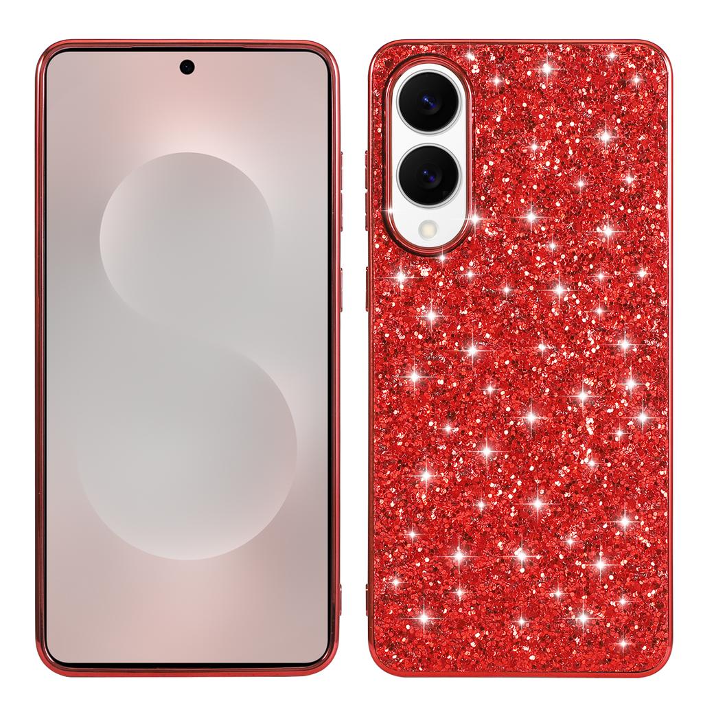 For Samsung Galaxy S25 Edge Case TPU + PC Sparkling Glitter Phone Back Cover