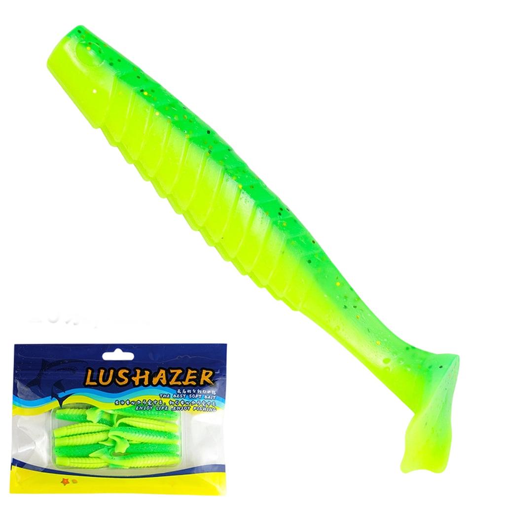 10 Pcs 6.5cm Foot T-tail Soft - Bicolor for Bass