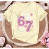 Kids 67 Themed Colorful Print TShirt Soft Cotton Fabric Breathable and Comfortable Ideal for Toddlers and Childrendf0381