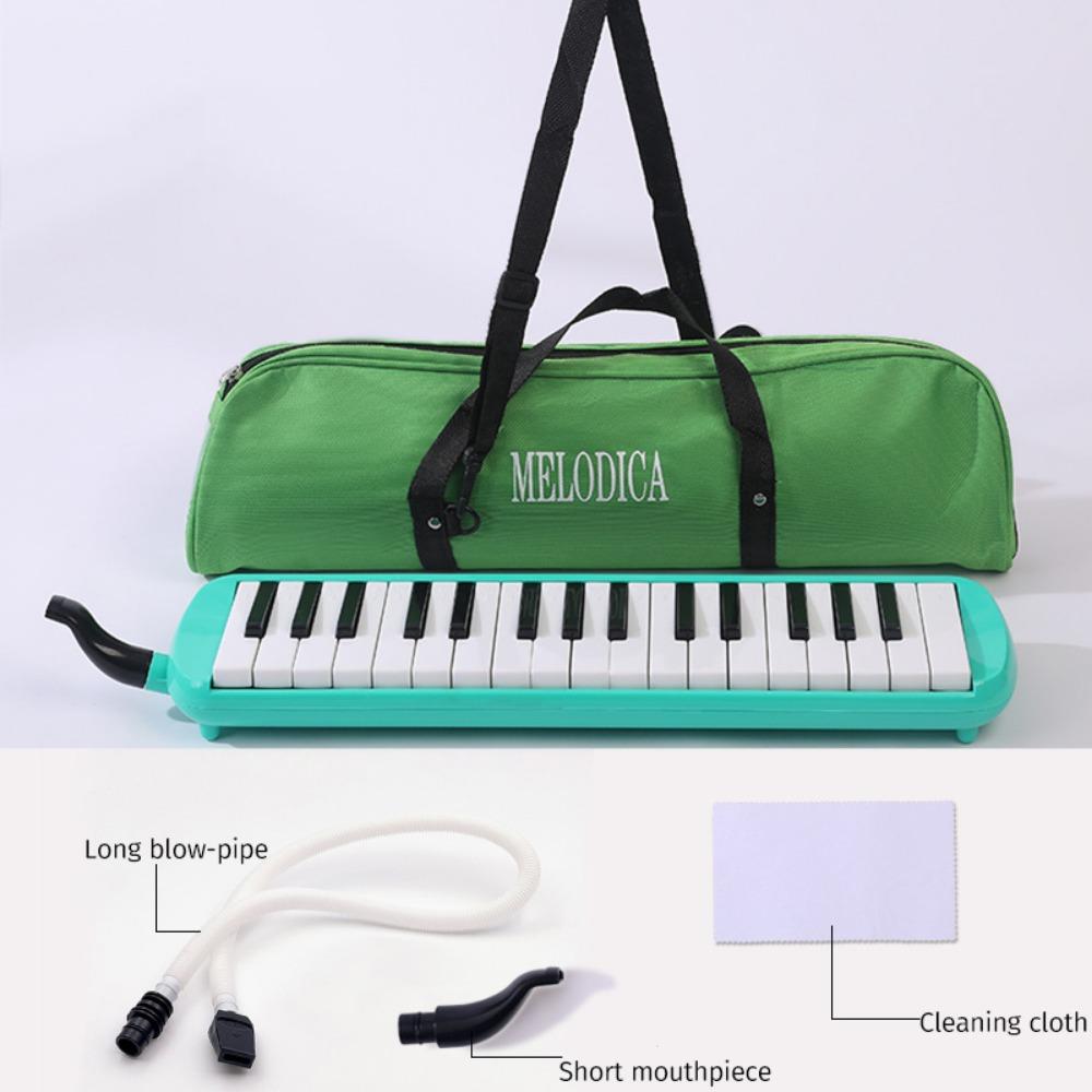 

Educational Harmonica 32 Keys Mouth Organ Musical Instrument Pianica Music Lovers зелёный