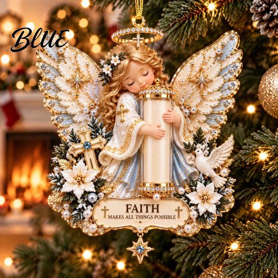 Christmas Tree Decorations Supplies Decoration Acrylic Festive Ornament 2D Angel Cash Holiday Party Hanging Pendant