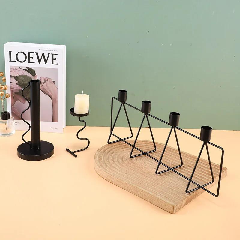 Iron Ornaments, Decorative Brackets, Living Room Candles Holders, Simple Metal Geometric Craftsmanship, Christmas