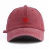 This Black Baseball Cap Features A Red Heart Pattern, Adding A Sweet And Romantic Touch To Valentine'S Day Outfits.