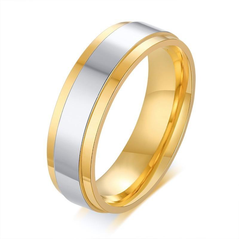 Vnox Gold Color Wedding Bands Ring for Women Man Stainless Steel Forever Lover Gifts Ring Anillo