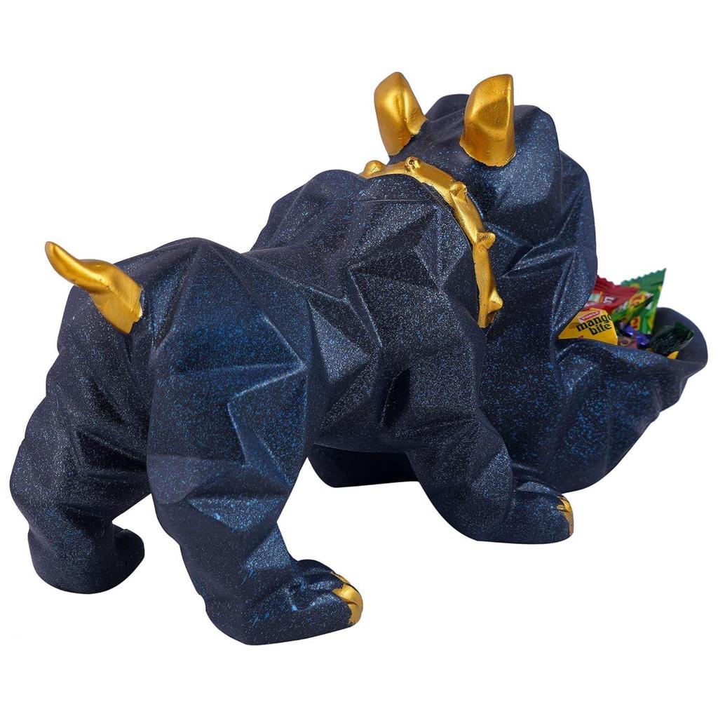 Bulldog Design Storage Holder Showpiece for Home Decorative Item, Animal Figurines for Home Shelves Decor Showpiece (6 inch Size, Black),, Resin