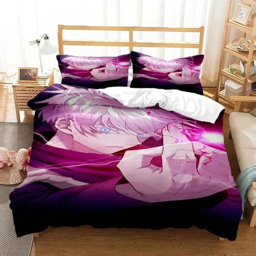3D Print Anime Jujutsu Kaisen Gojo Satoru Comfortable Duvet Quilt Cover Pillowcase Bedding Set  Bedroom Decoration Home Textile