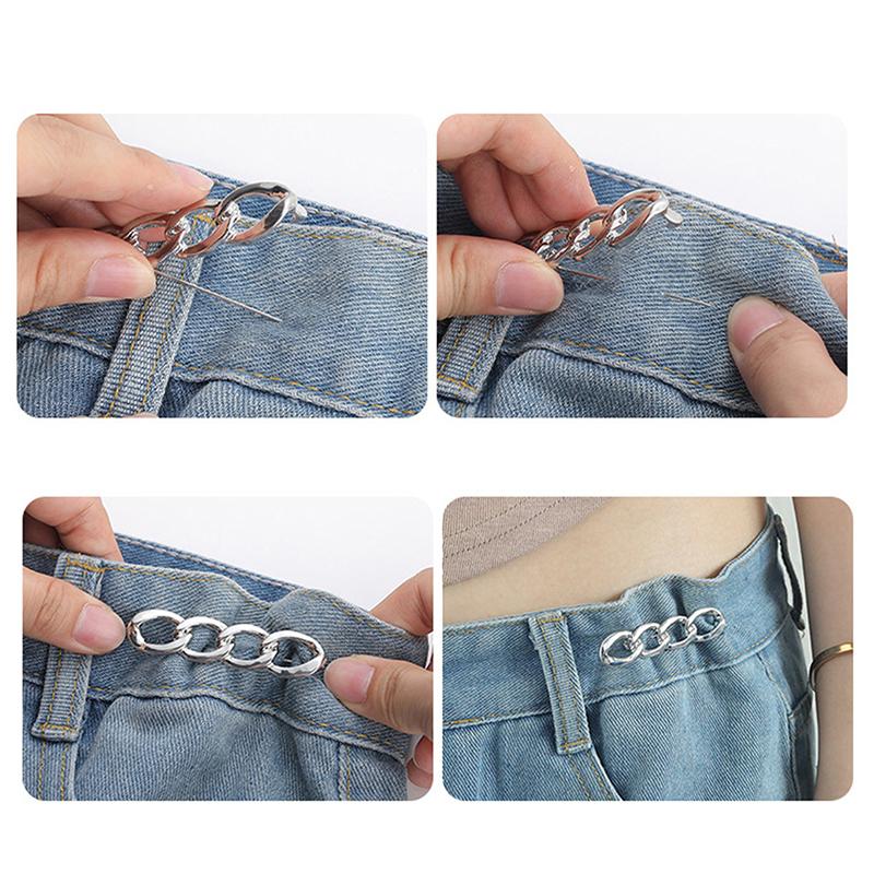1/3pcs Women'S Clothes Smooth Chain Brooches For Women Lapel Pin Tightening Waist Pin Waist Buckle Diy Clothing Accessories