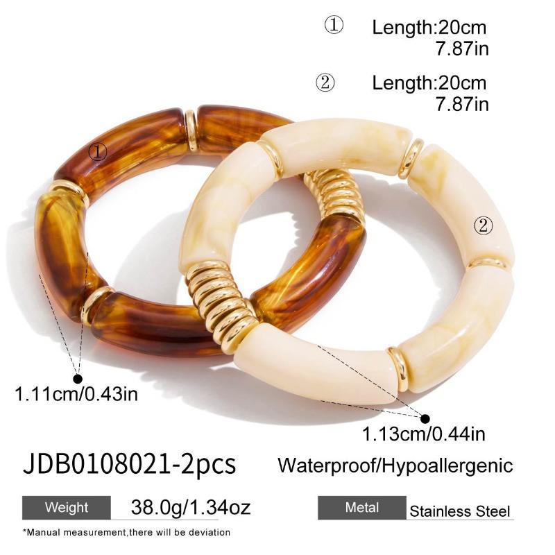 

Resin Bracelet, Acrylic Bamboo Joint Bracelet, Autumn-winter High-end Hand Ring, Niche Accessory JDB0108021-2pcs