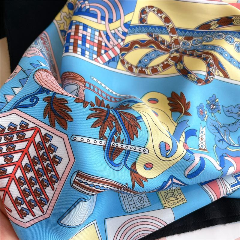 Head Scarf for Women Like Silk Satin Scarf for Hair Wrapping at Night Bandana Square Scarf for Sleeping, Size is 90x90cm