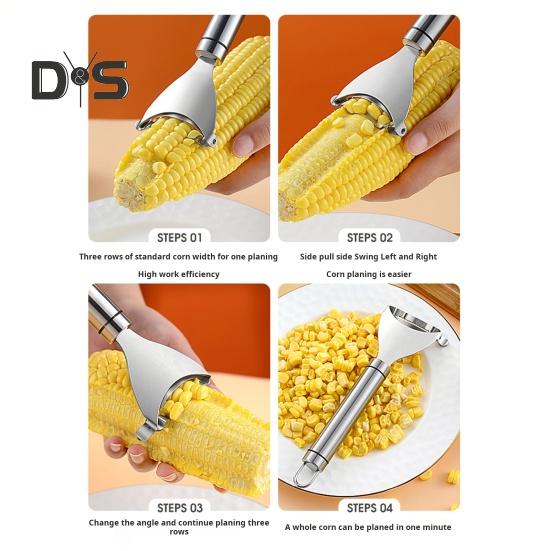 Nerezový loupák na kukuřici Kráječ Mlatička Kuchyňský gadget Nástroj na odstraňování kukuřičných zrn z klasu Rychlé odstranění kukuřičných zrn