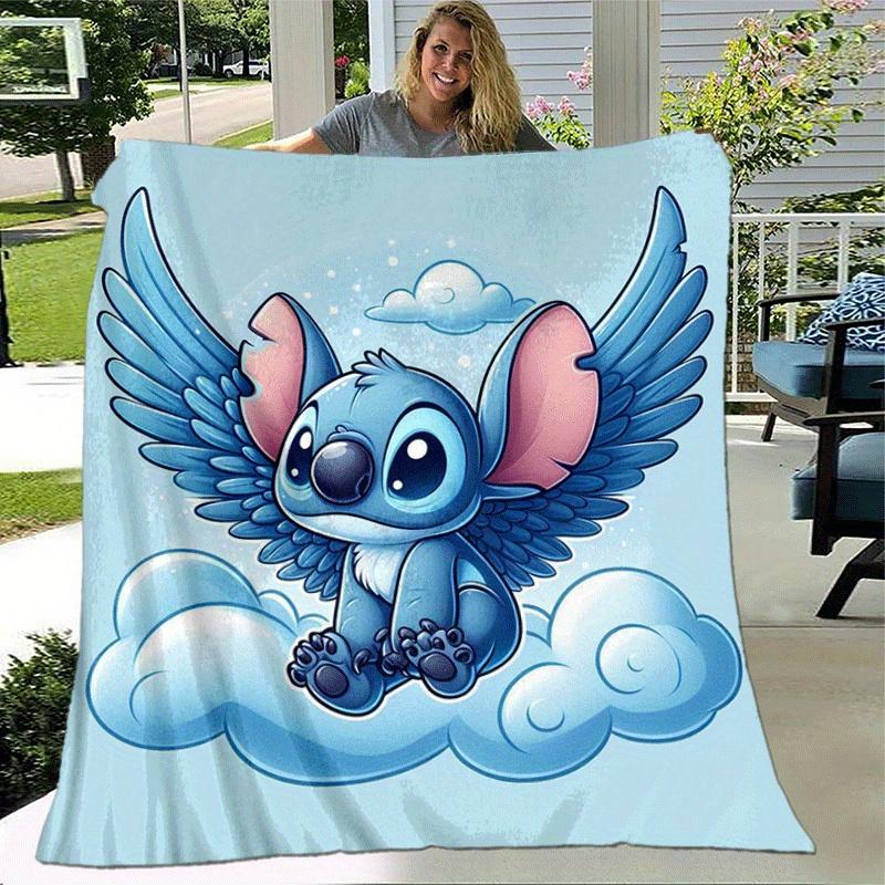1pc Stitch Printing Blanket - Soft, All-Season Throw for Office Blanket, Car, Travel