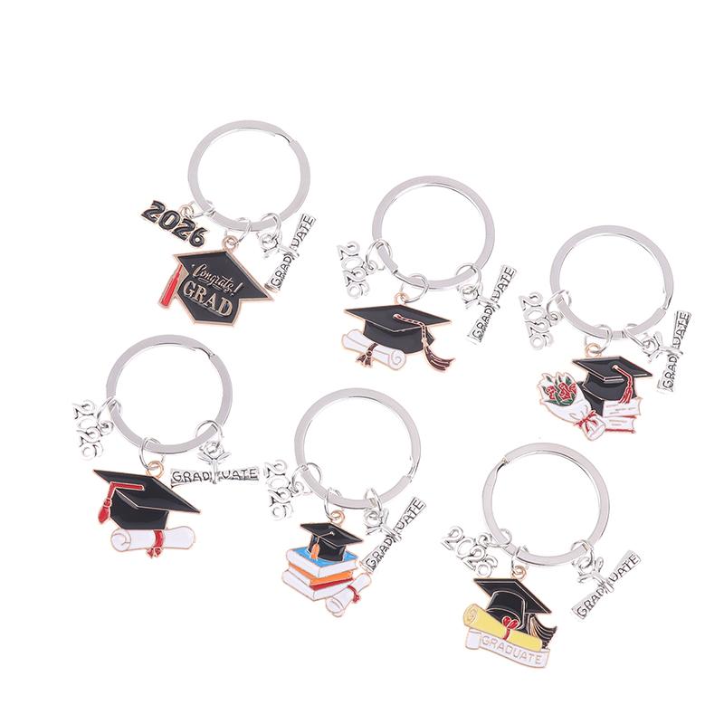 2026 Graduation Gown Cap KeyChain Ring Student Women Jewelry Personalized Accessories Fashion Pendant Gifts Forever
