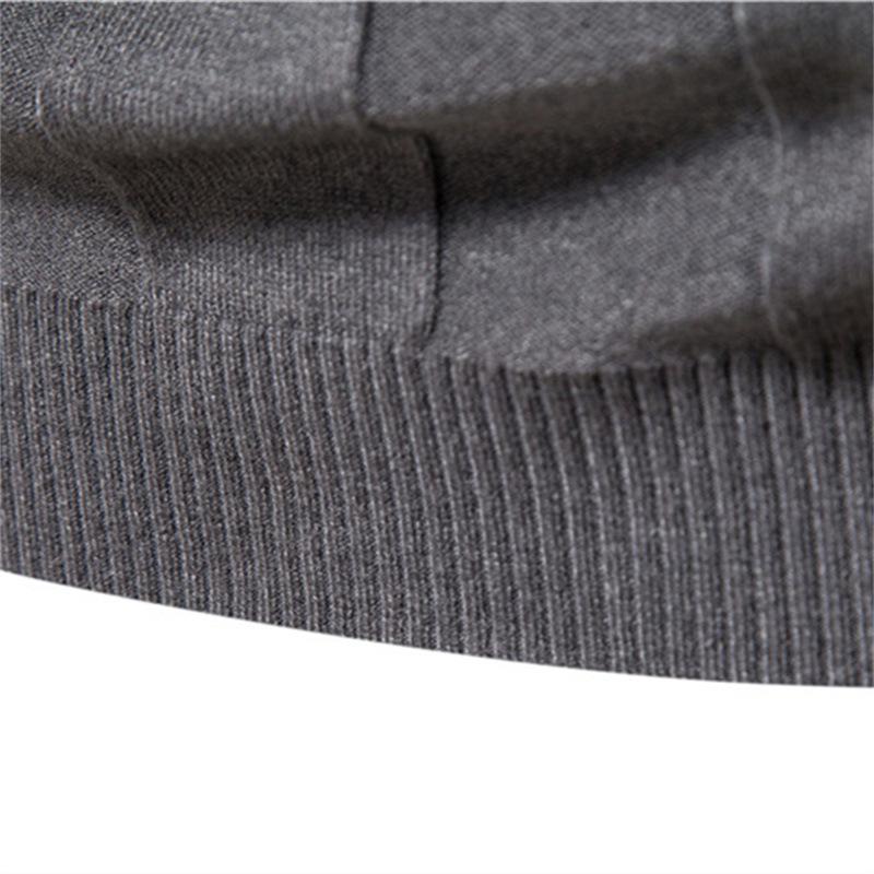 Sweter Jesień Nowy Męski Golf Casual Dzianinowy Ciepła Koszulka Męska Jednolity Kolor Sweter Duży Rozmiar